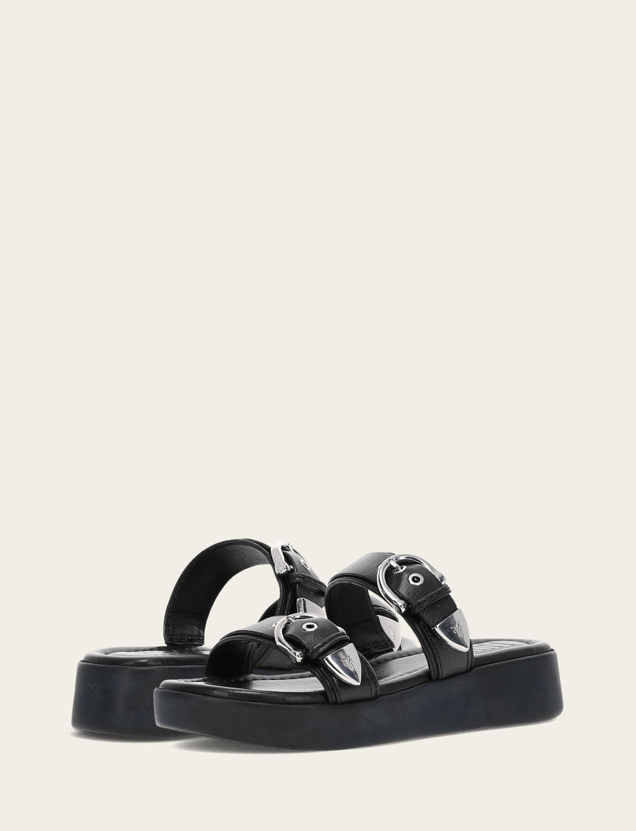 Women's Black Maya Buckle Sandals Black - Frye