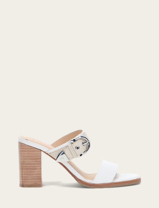 Women's White Ivory Stella Buckle Slide Sandals White/ivory - Frye