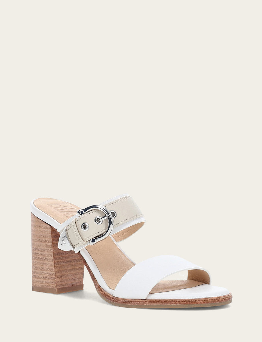 Women's White Ivory Stella Buckle Slide Sandals White/ivory - Frye