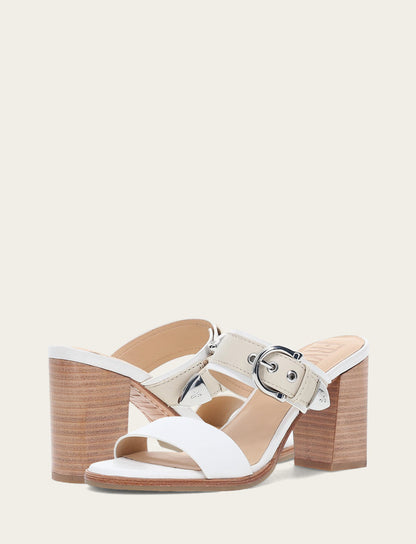 Women's White Ivory Stella Buckle Slide Sandals White/ivory - Frye