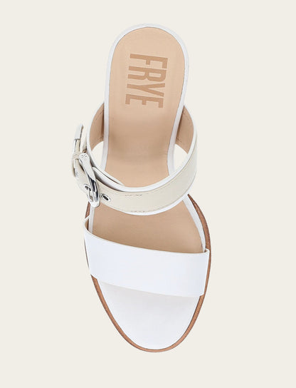 Women's White Ivory Stella Buckle Slide Sandals White/ivory - Frye