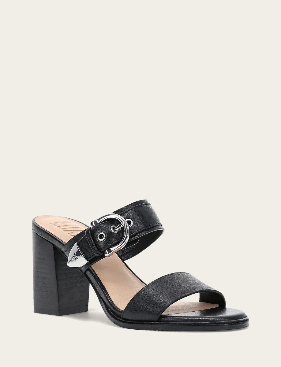 Women's Black Stella Buckle Slide Sandals Black - Frye