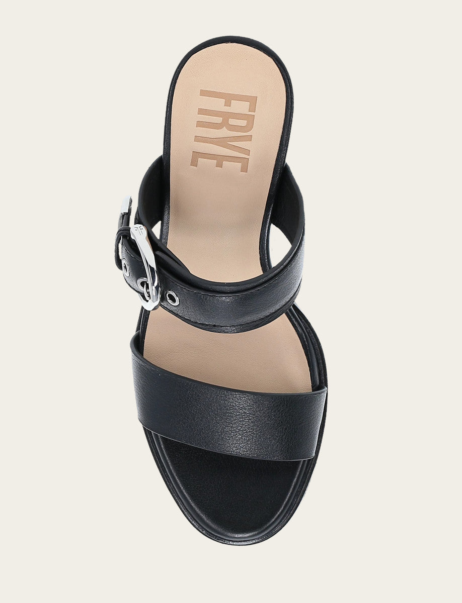 Women's Black Stella Buckle Slide Sandals Black - Frye