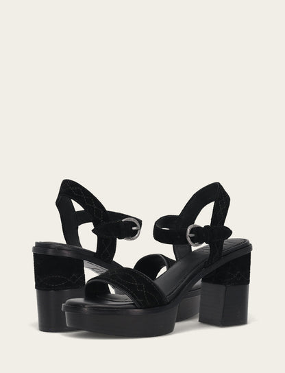 Women’s Black Pipa Woodstock Sandals Black - Frye
