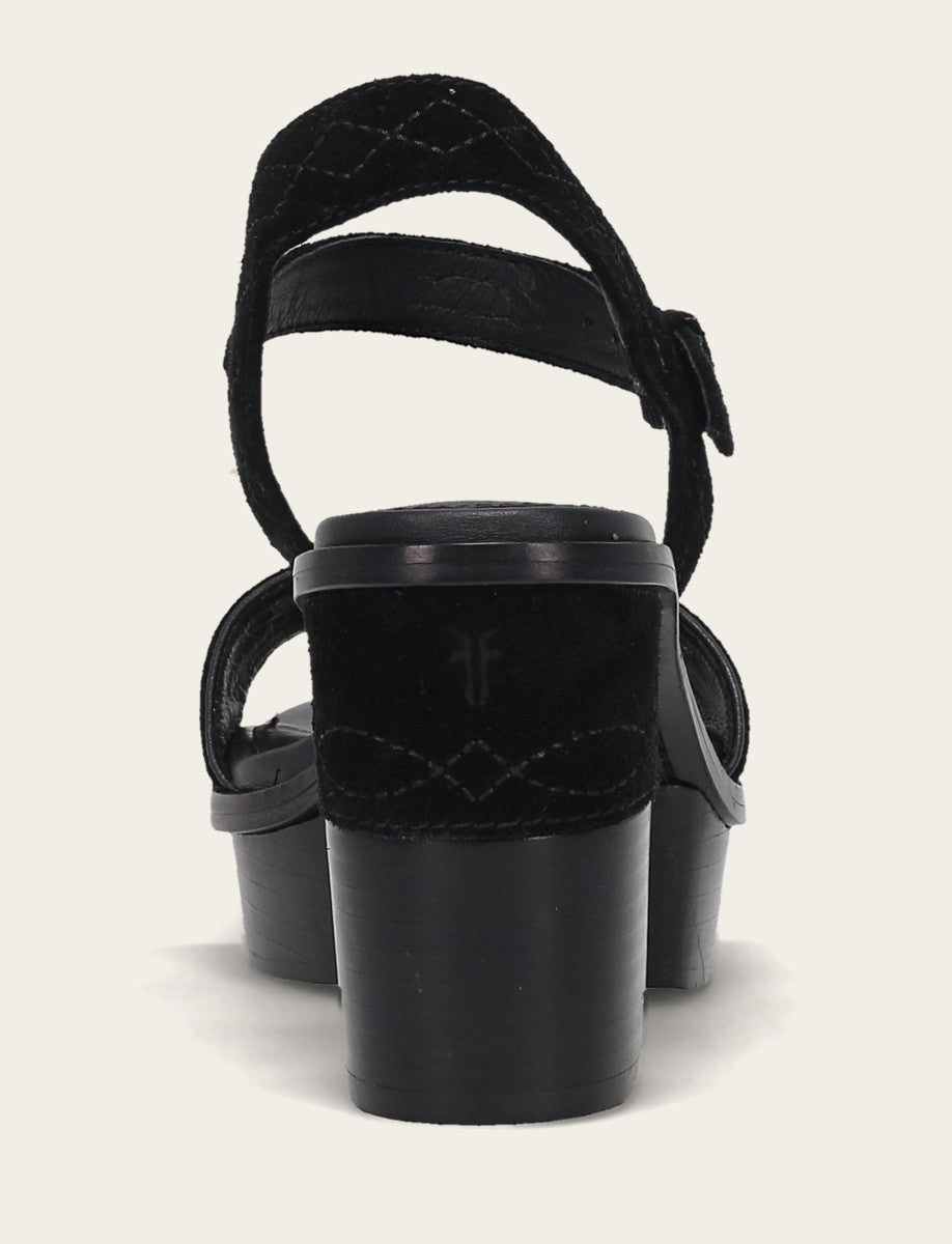 Women’s Black Pipa Woodstock Sandals Black - Frye