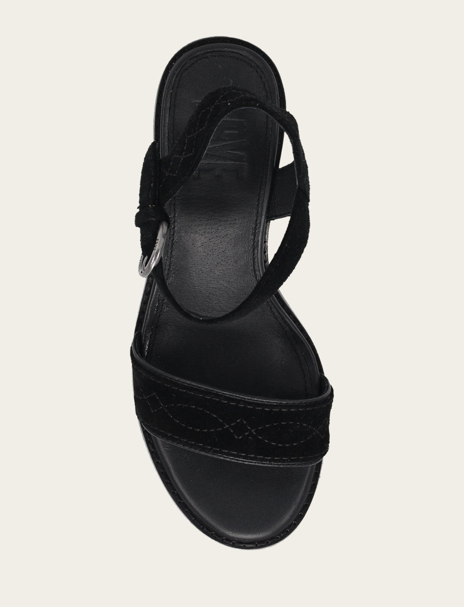 Women’s Black Pipa Woodstock Sandals Black - Frye