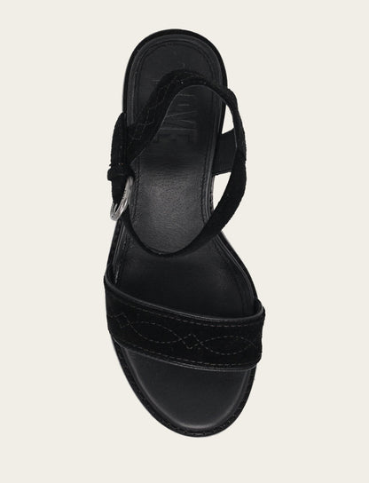 Women’s Black Pipa Woodstock Sandals Black - Frye