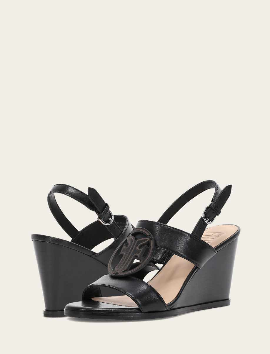 Women's Black Rachel Logo Sandals Black - Frye