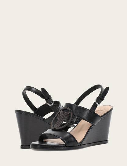 Women's Black Rachel Logo Sandals Black - Frye