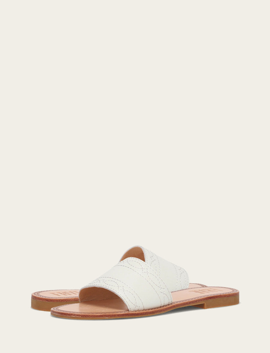 Women's White Ava Woodstock Slide Sandals White - Frye