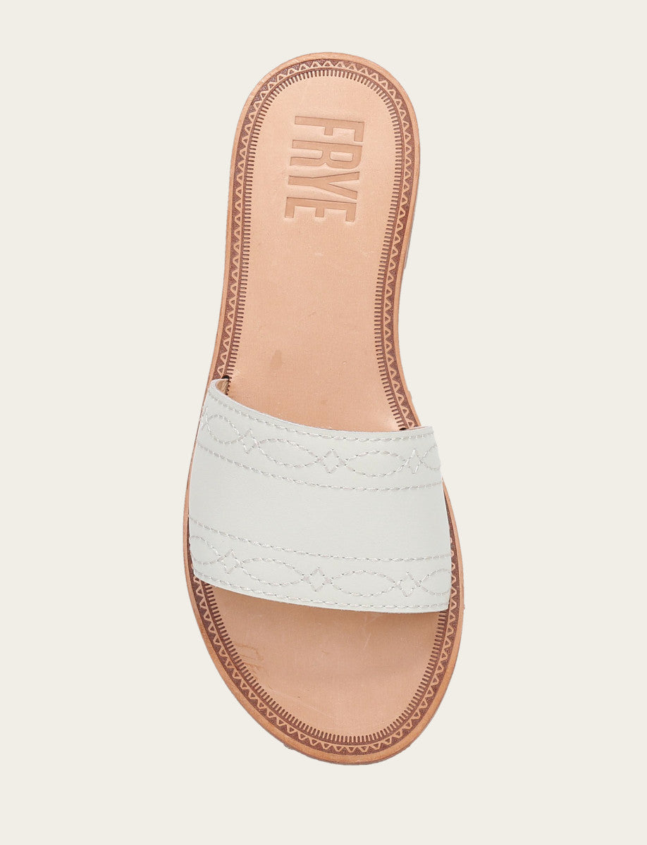 Women's White Ava Woodstock Slide Sandals White - Frye