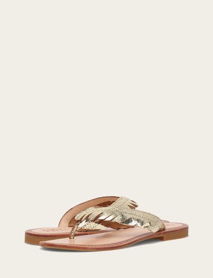 Women's Gold Mirror Ava Fringe Sandals Gold Mirror - Frye