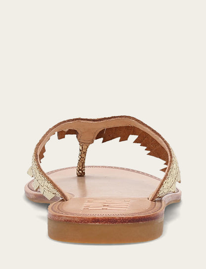 Women's Gold Mirror Ava Fringe Sandals Gold Mirror - Frye
