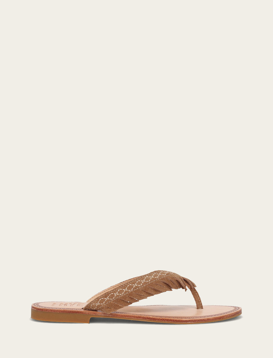 Women's Almond Ava Fringe Sandals Almond - Frye