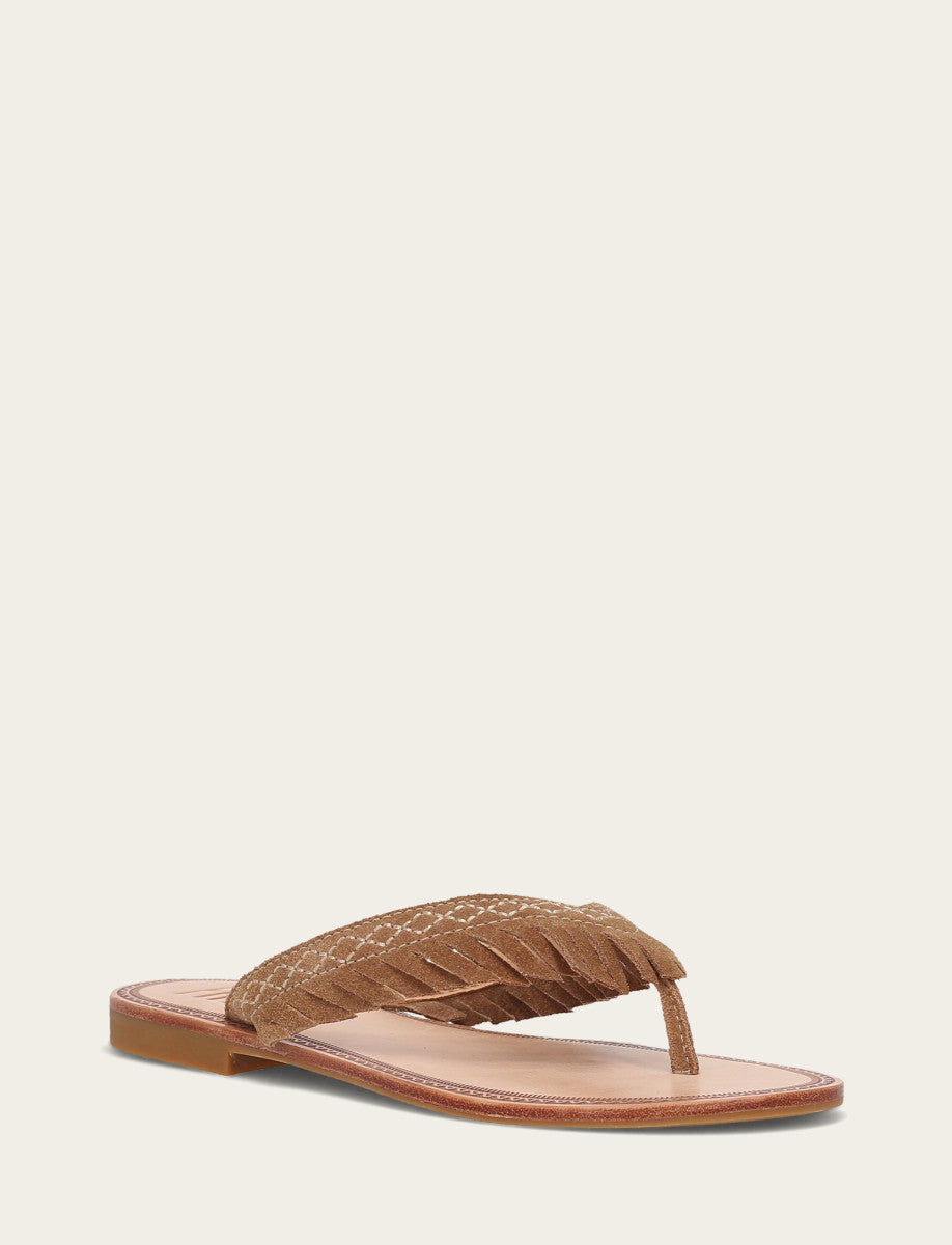 Women's Almond Ava Fringe Sandals Almond - Frye