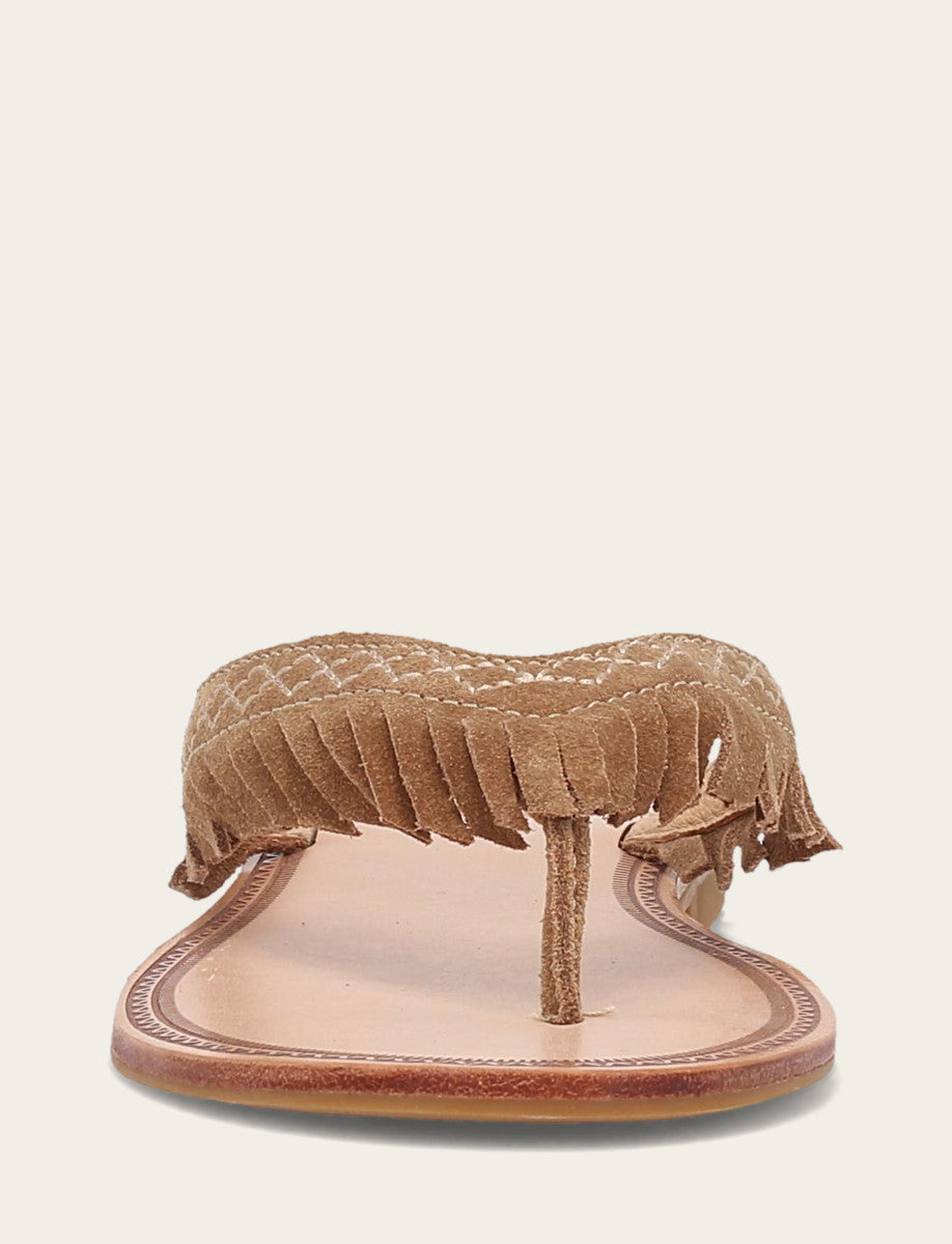 Women's Almond Ava Fringe Sandals Almond - Frye