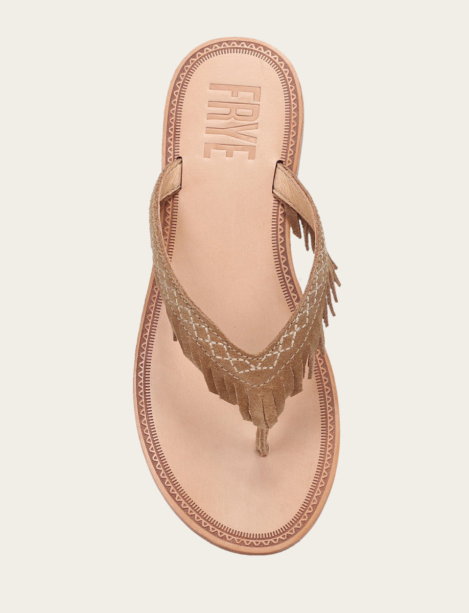 Women's Almond Ava Fringe Sandals Almond - Frye