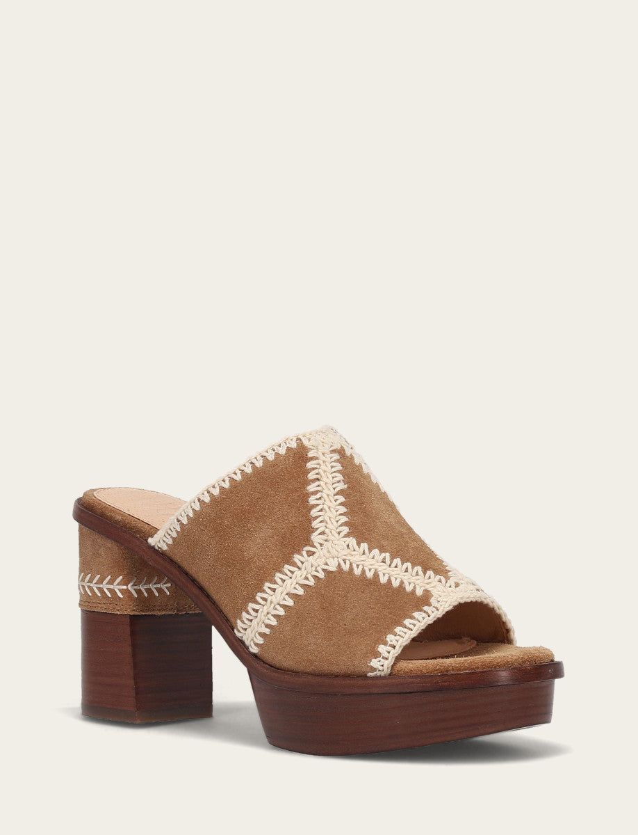 Women's Almond Pipa Crochet Platform Sandals Almond - Frye