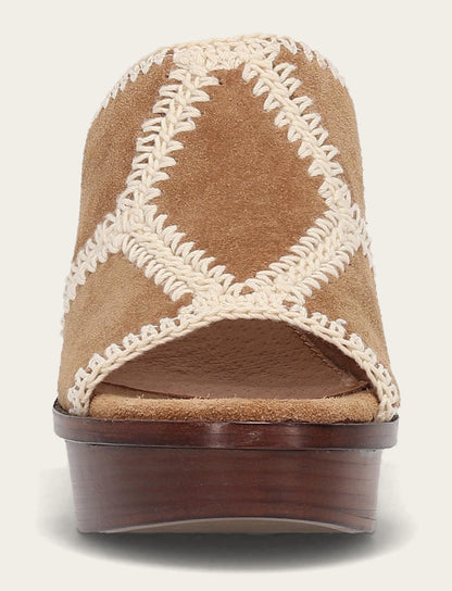Women's Almond Pipa Crochet Platform Sandals Almond - Frye