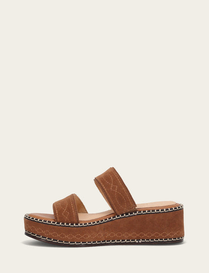 Women's Bark Joy Woodstock 2 Band Platform Slide Sandals Bark - Frye