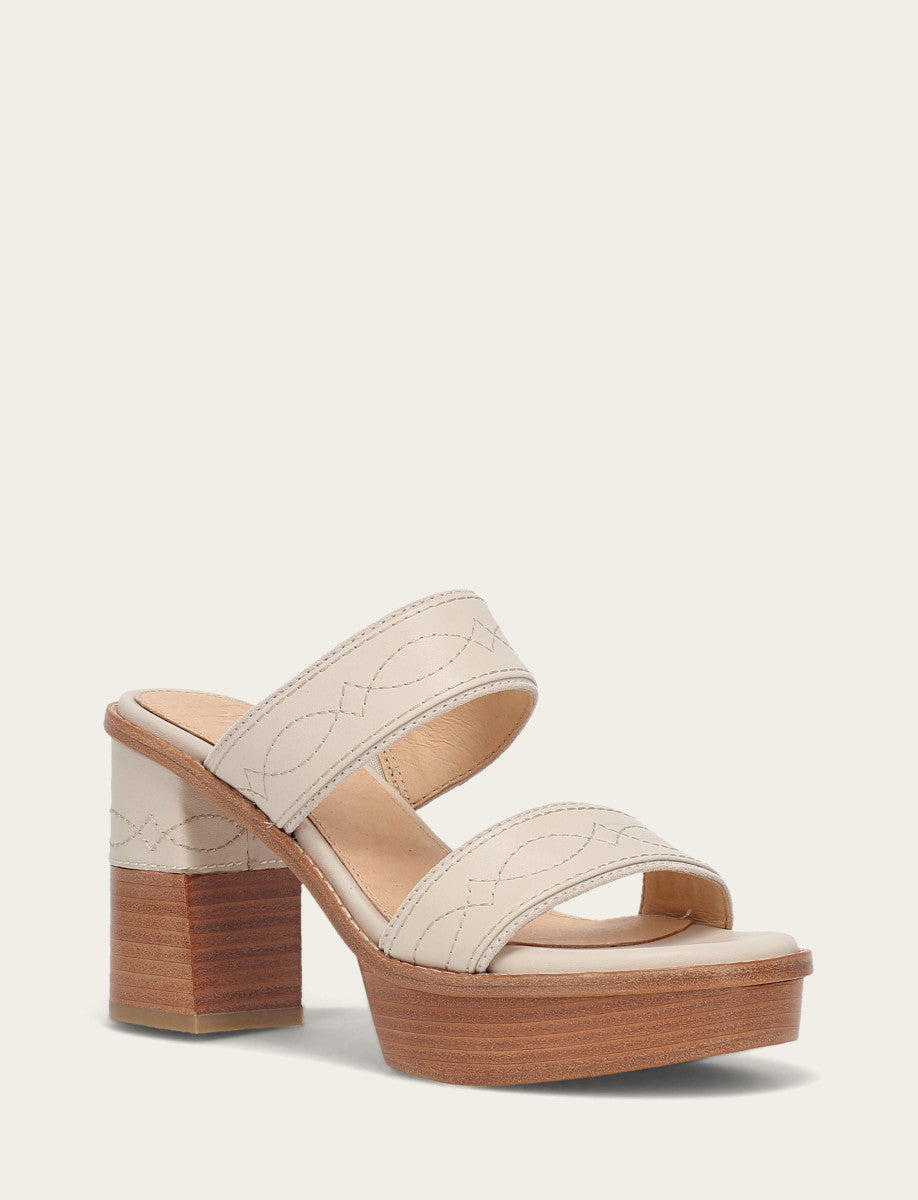 Women's Ivory Pipa Woodstock 2 Band Platform Sandals Ivory - Frye