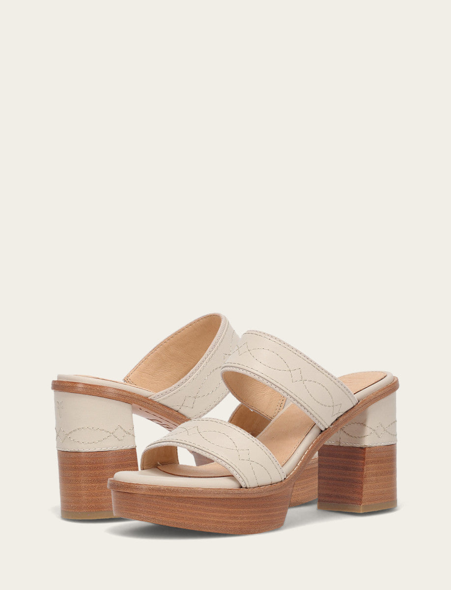 Women's Ivory Pipa Woodstock 2 Band Platform Sandals Ivory - Frye