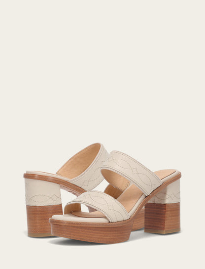 Women's Ivory Pipa Woodstock 2 Band Platform Sandals Ivory - Frye