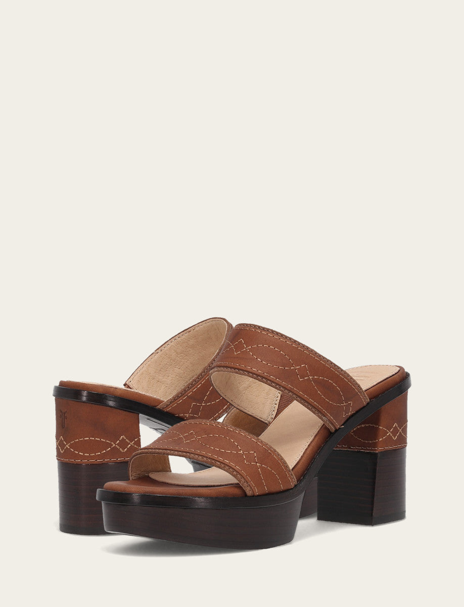Women's Saddle Pipa Woodstock 2 Band Platform Sandals Saddle - Frye