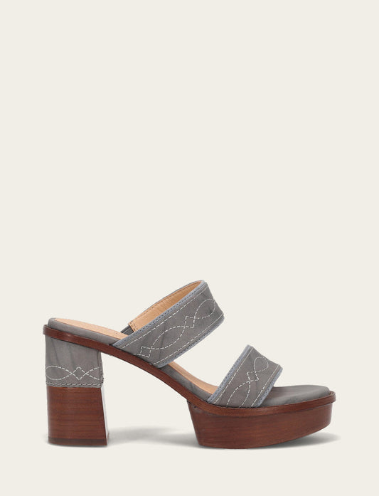 Women's Grey Sky Pipa Woodstock 2 Band Platform Sandals Grey Sky - Frye