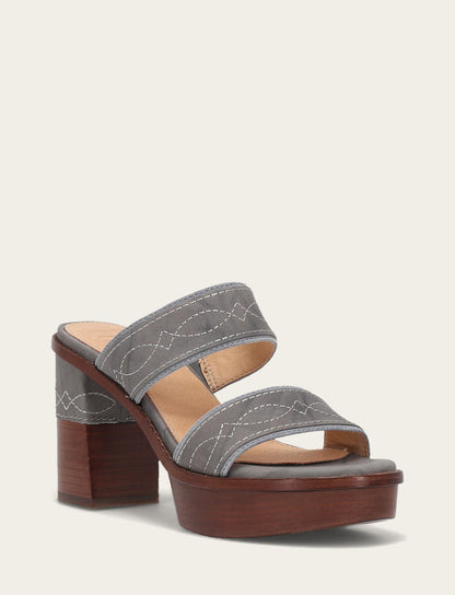Women's Grey Sky Pipa Woodstock 2 Band Platform Sandals Grey Sky - Frye
