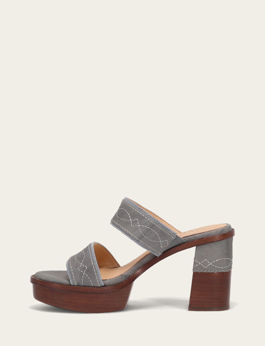 Women's Grey Sky Pipa Woodstock 2 Band Platform Sandals Grey Sky - Frye