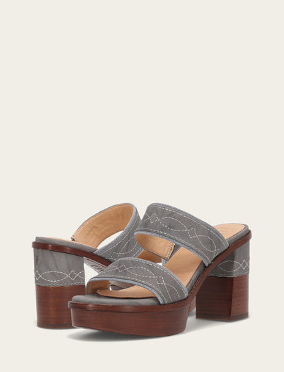 Women's Grey Sky Pipa Woodstock 2 Band Platform Sandals Grey Sky - Frye