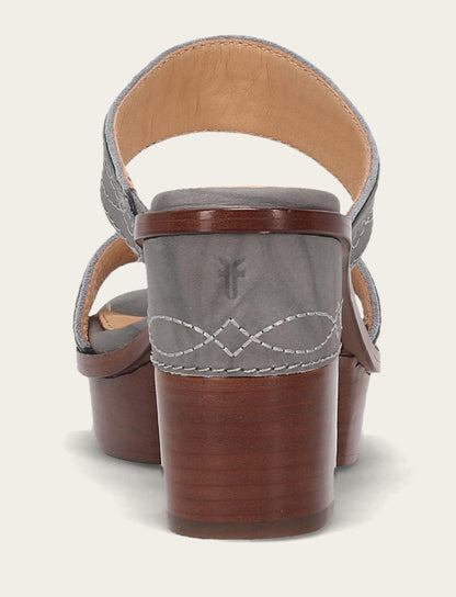 Women's Grey Sky Pipa Woodstock 2 Band Platform Sandals Grey Sky - Frye