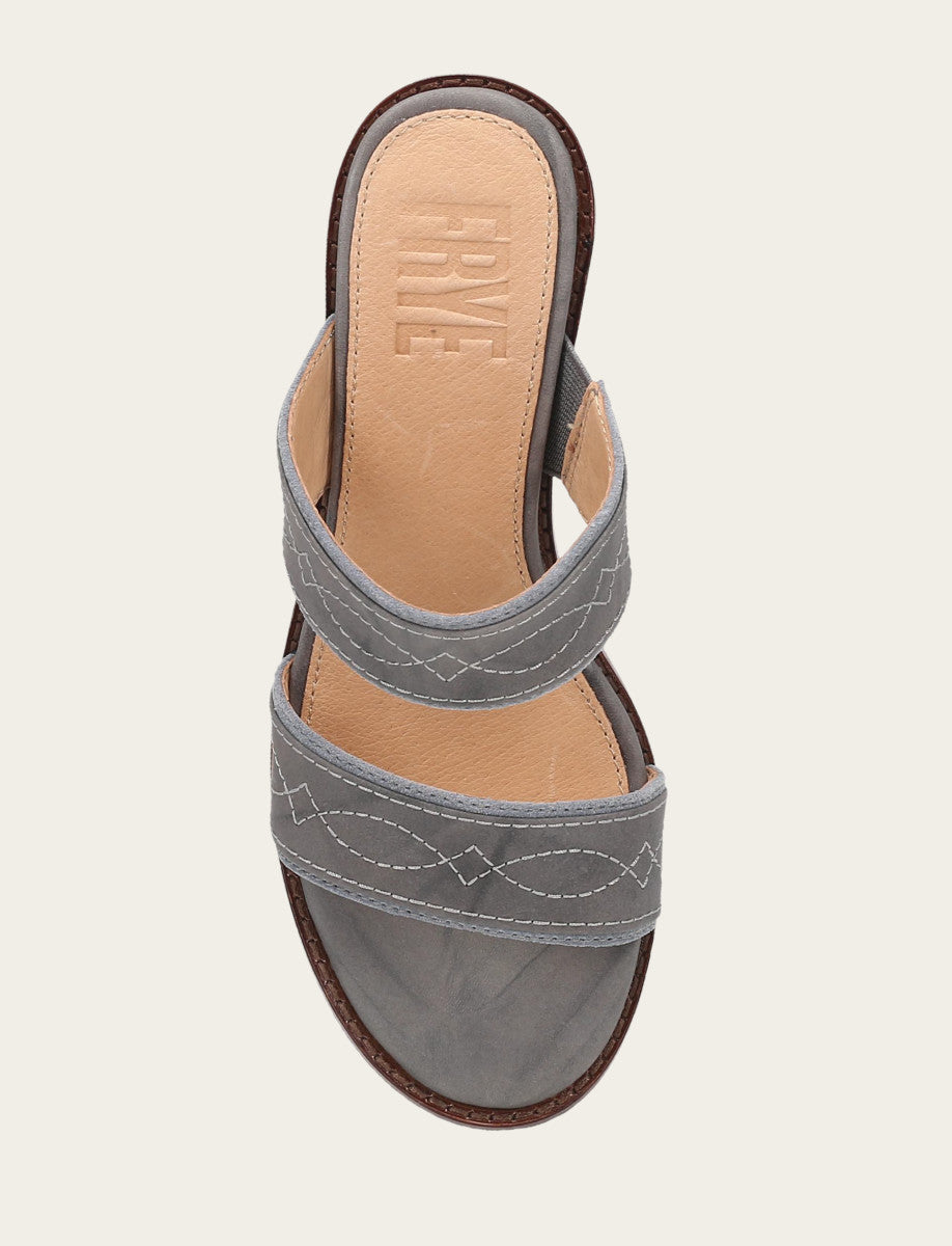 Women's Grey Sky Pipa Woodstock 2 Band Platform Sandals Grey Sky - Frye