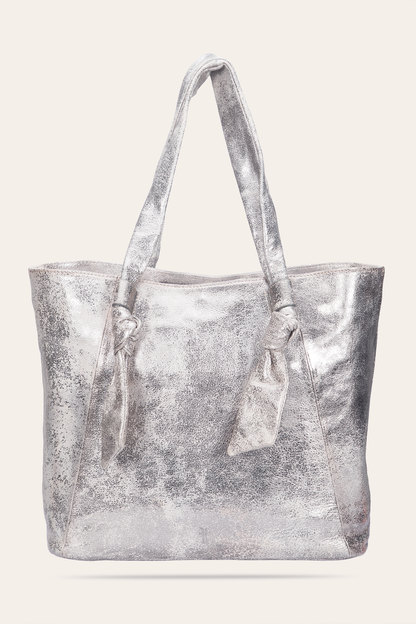 Women's Nora Knotted Tote Bag Cream Metallic - Frye