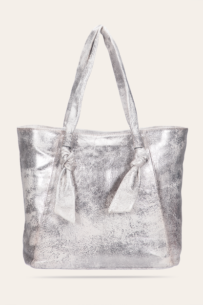 Women's Nora Knotted Tote Bag Cream Metallic - Frye