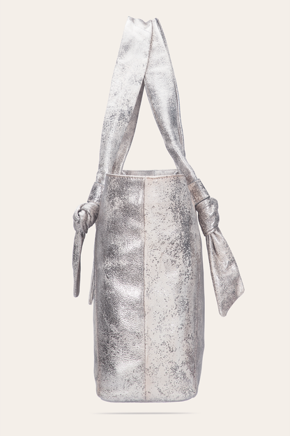 Women's Nora Knotted Tote Bag Cream Metallic - Frye