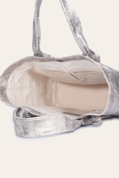 Women's Nora Knotted Tote Bag Cream Metallic - Frye