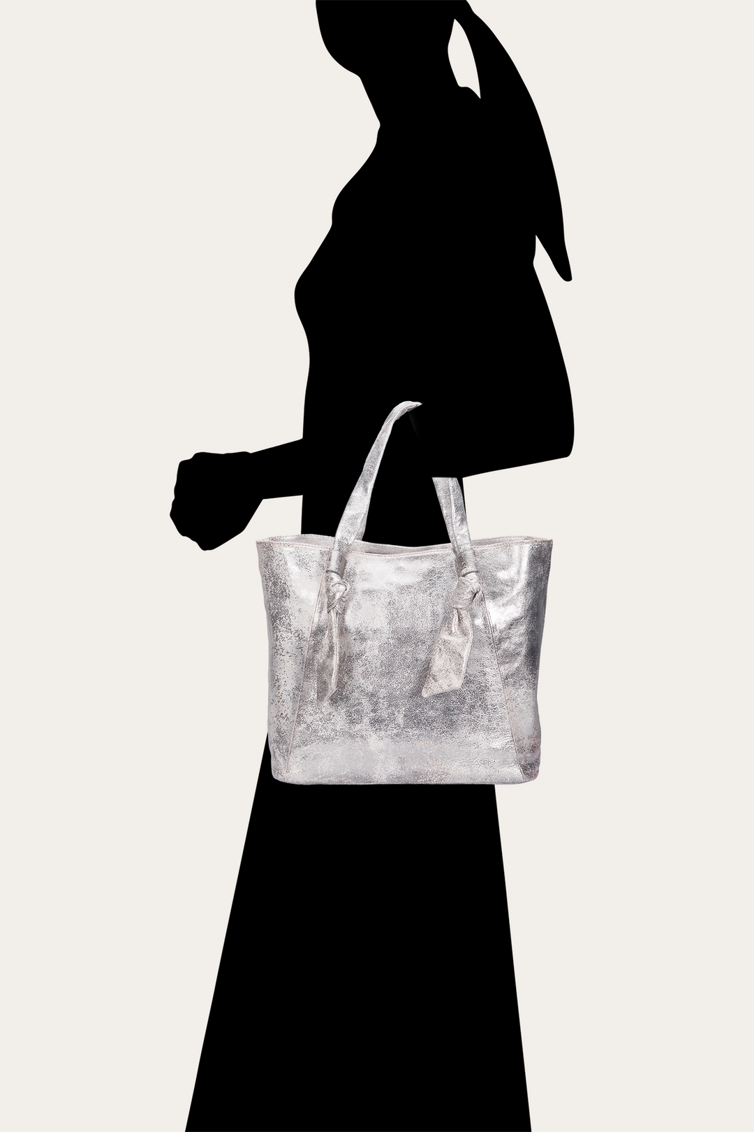 Women's Nora Knotted Tote Bag Cream Metallic - Frye