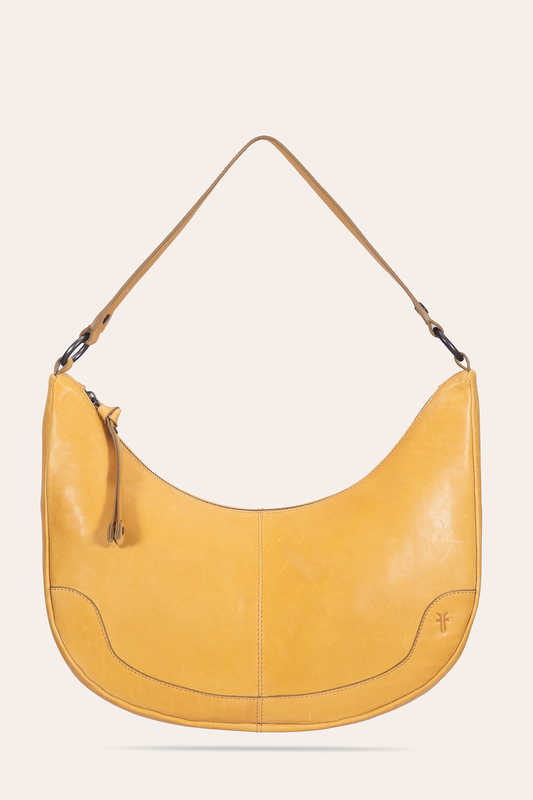 Women's Melissa Crescent Hobo Handbag Mustard - Frye