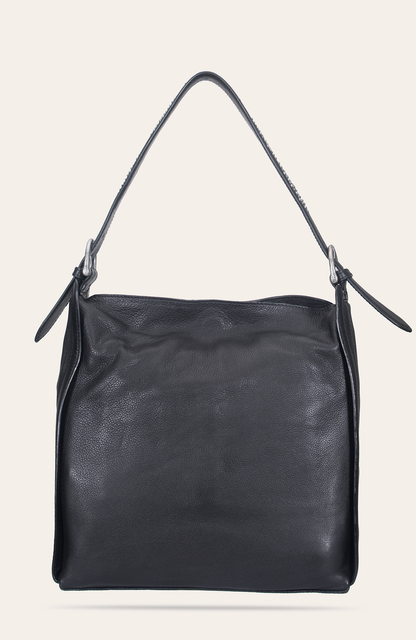 Women's Black Carla Studded Hobo Handbag Black - Frye