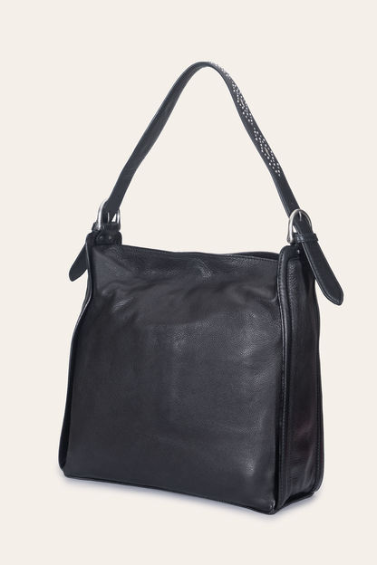 Women's Black Carla Studded Hobo Handbag Black - Frye