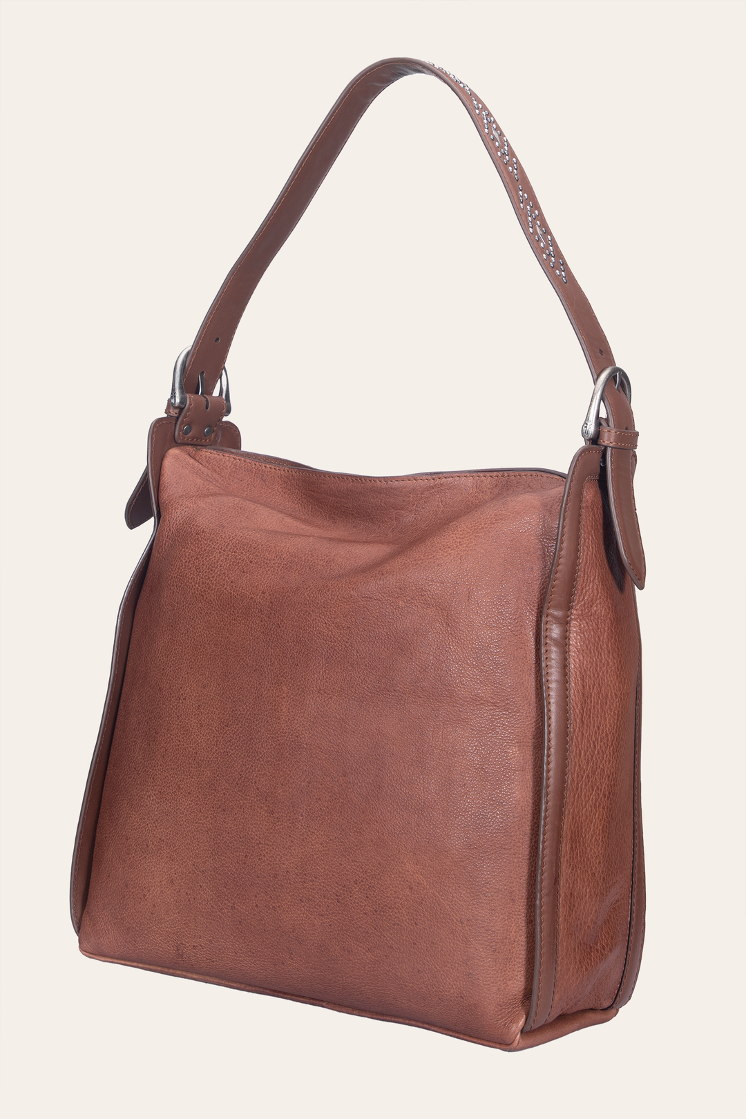 Women's Cognac Carla Studded Hobo Handbag Cognac - Frye