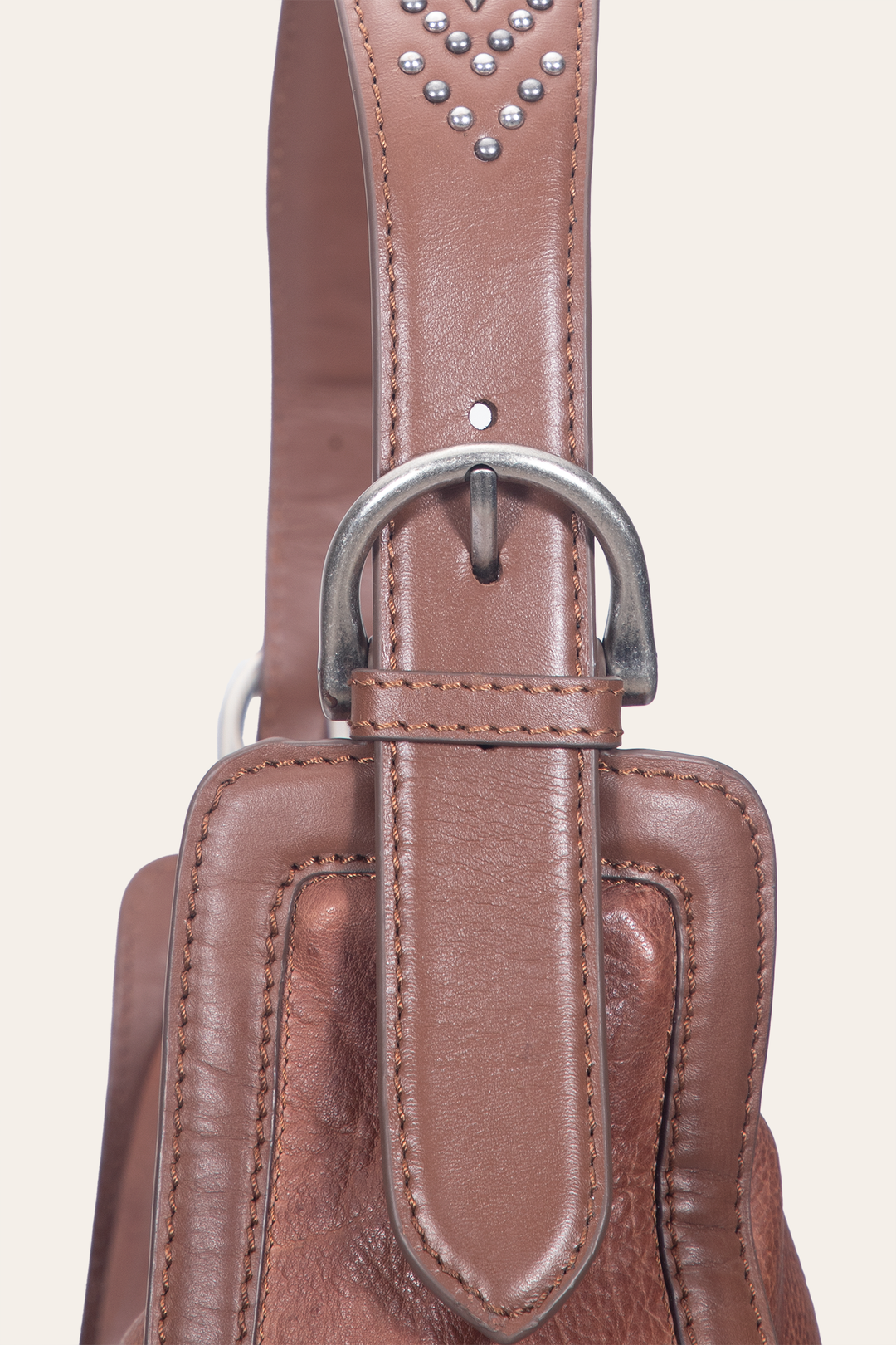 Women's Cognac Carla Studded Hobo Handbag Cognac - Frye
