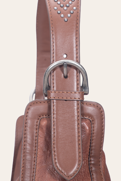 Women's Cognac Carla Studded Hobo Handbag Cognac - Frye