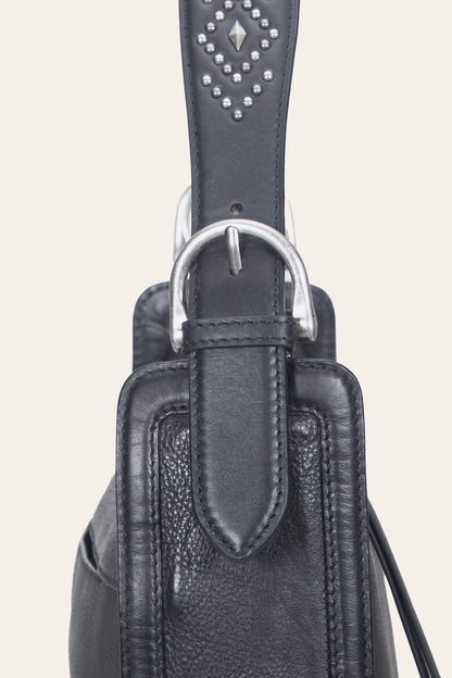 Women's Black Carla Studded Shoulder Bag Black - Frye
