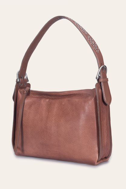 Women's Cognac Carla Studded Shoulder Bag Cognac - Frye