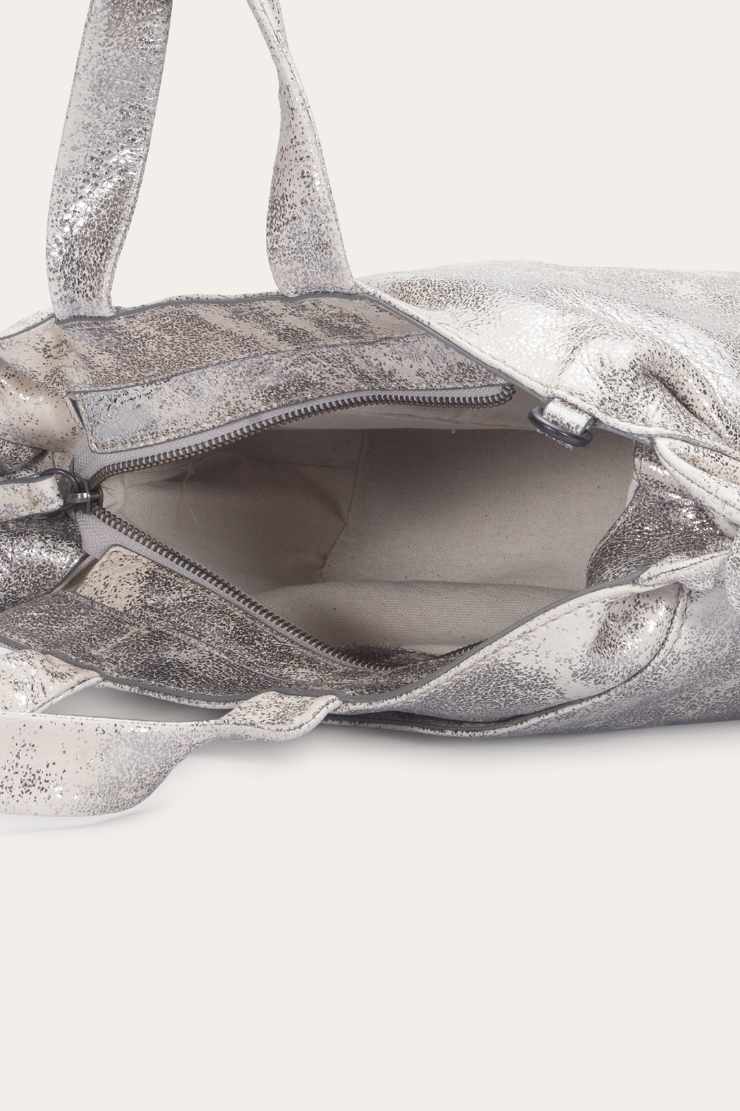 Women's Nora Satchel Handbag Cream Metallic - Frye