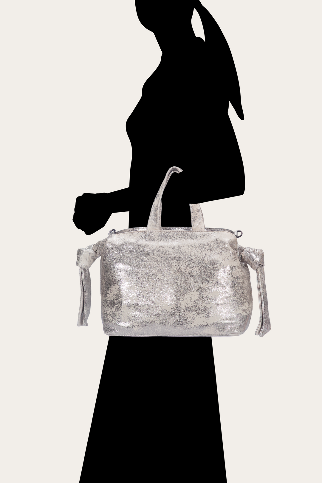 Women's Nora Satchel Handbag Cream Metallic - Frye