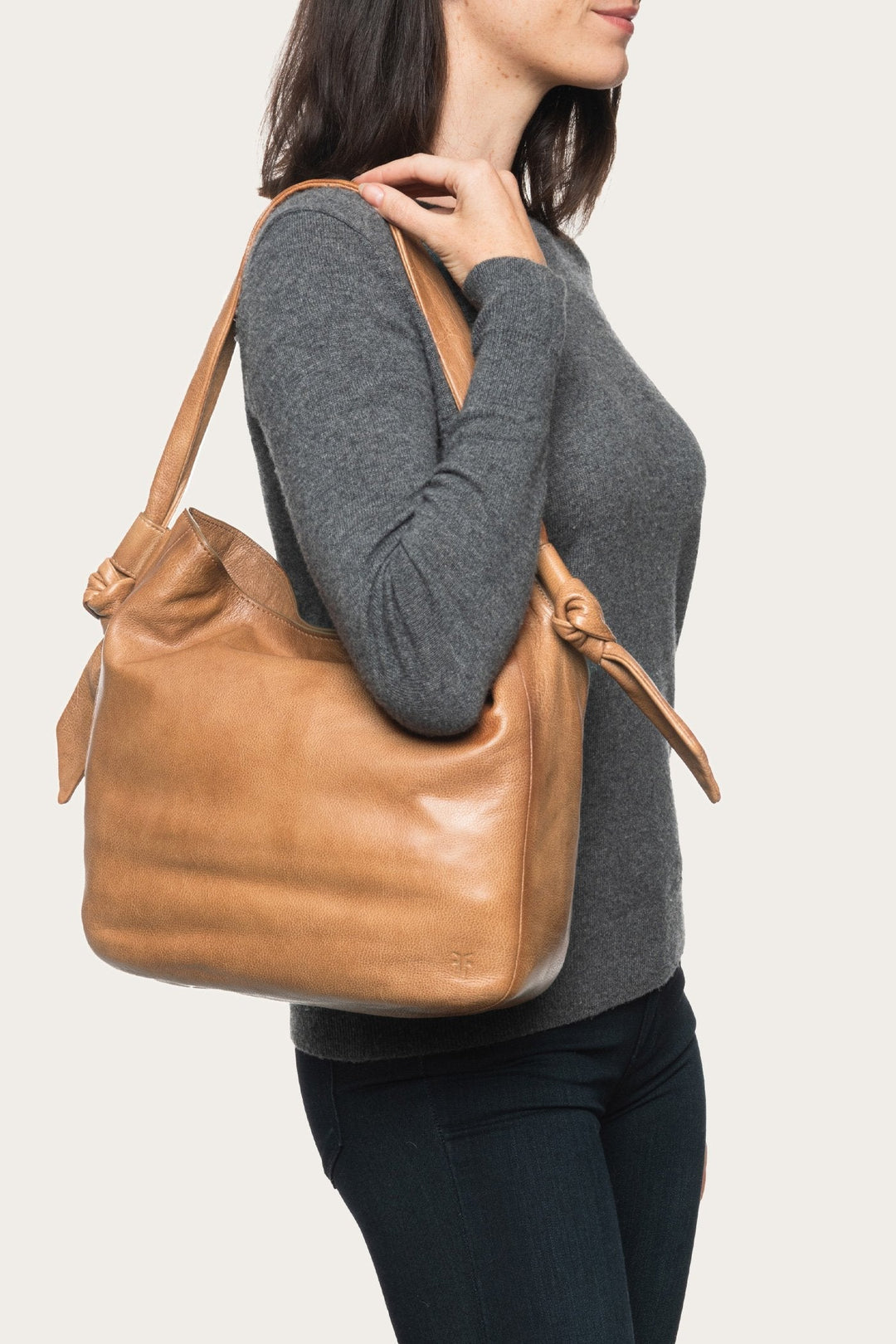 Nora Knotted Hobo in Beige Beige - Frye